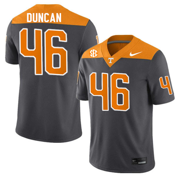 Men #46 Cody Duncan Tennessee Volunteers College Football Jerseys Stitched-Anthracite